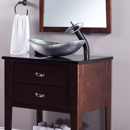Slipper Silver Foiled Glass Vessel Bath Sink Combo Series NSFC-70328031001