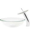 glass vessel sink and faucet set