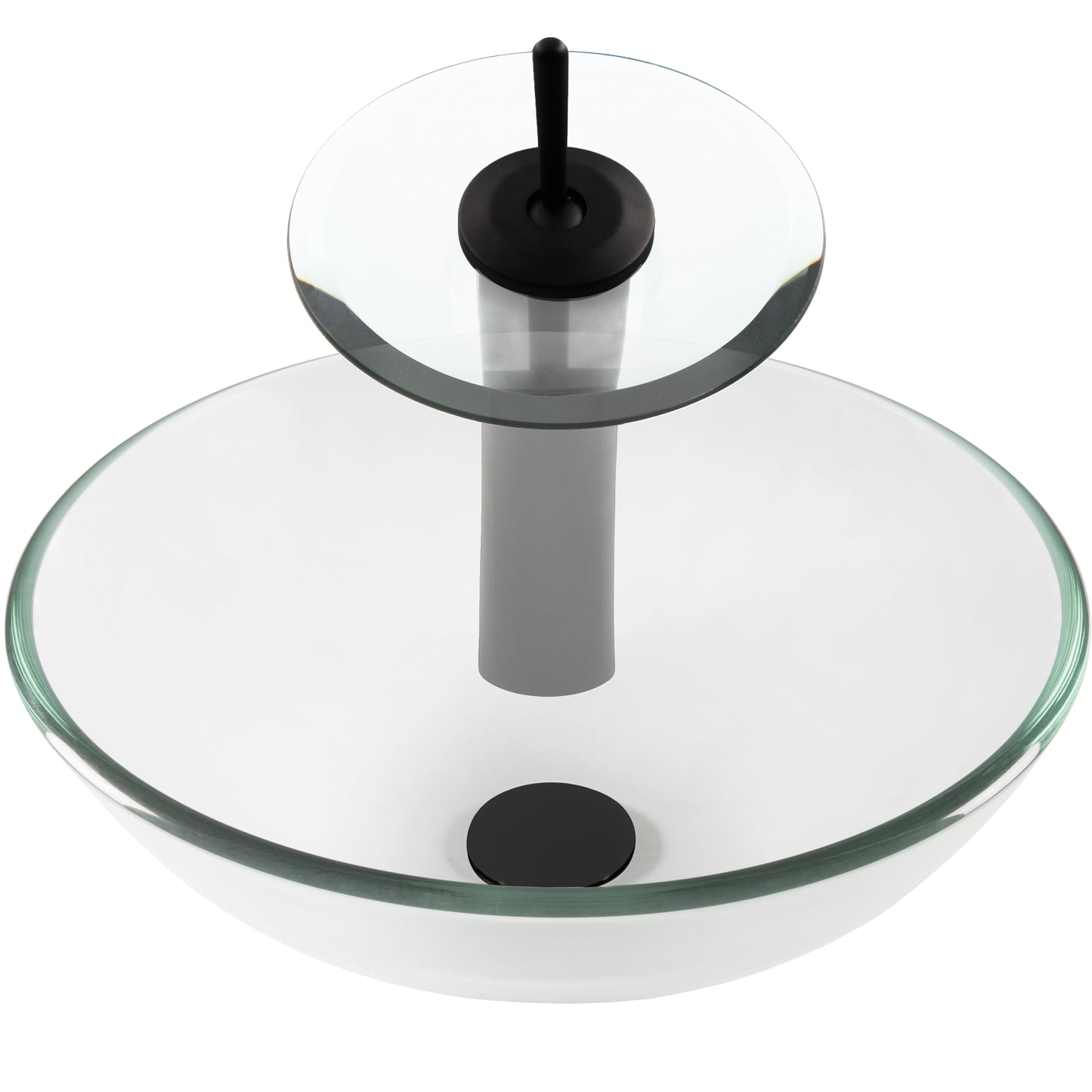 glass vessel sink and faucet set