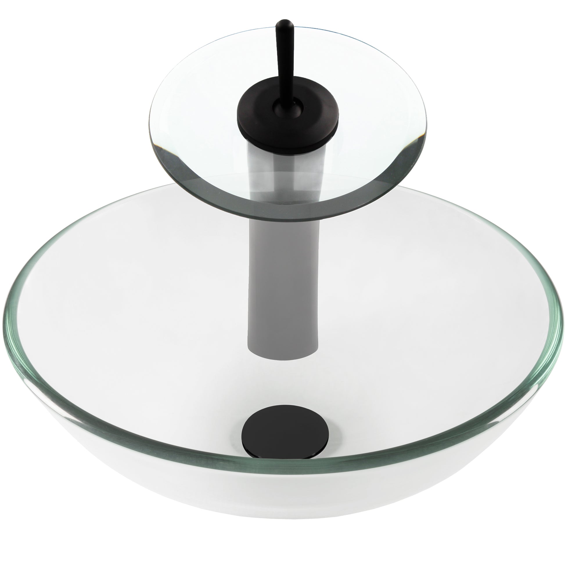 glass vessel sink and faucet set