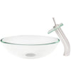 Round Clear Glass Vessel Bathroom Sink Combo Series NSFC-8048011