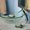 Clear Round Tempered Glass Vessel Bathroom Sink TIG-8048