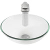 Round Clear Glass Vessel Bathroom Sink Combo NSFC-8048057BN