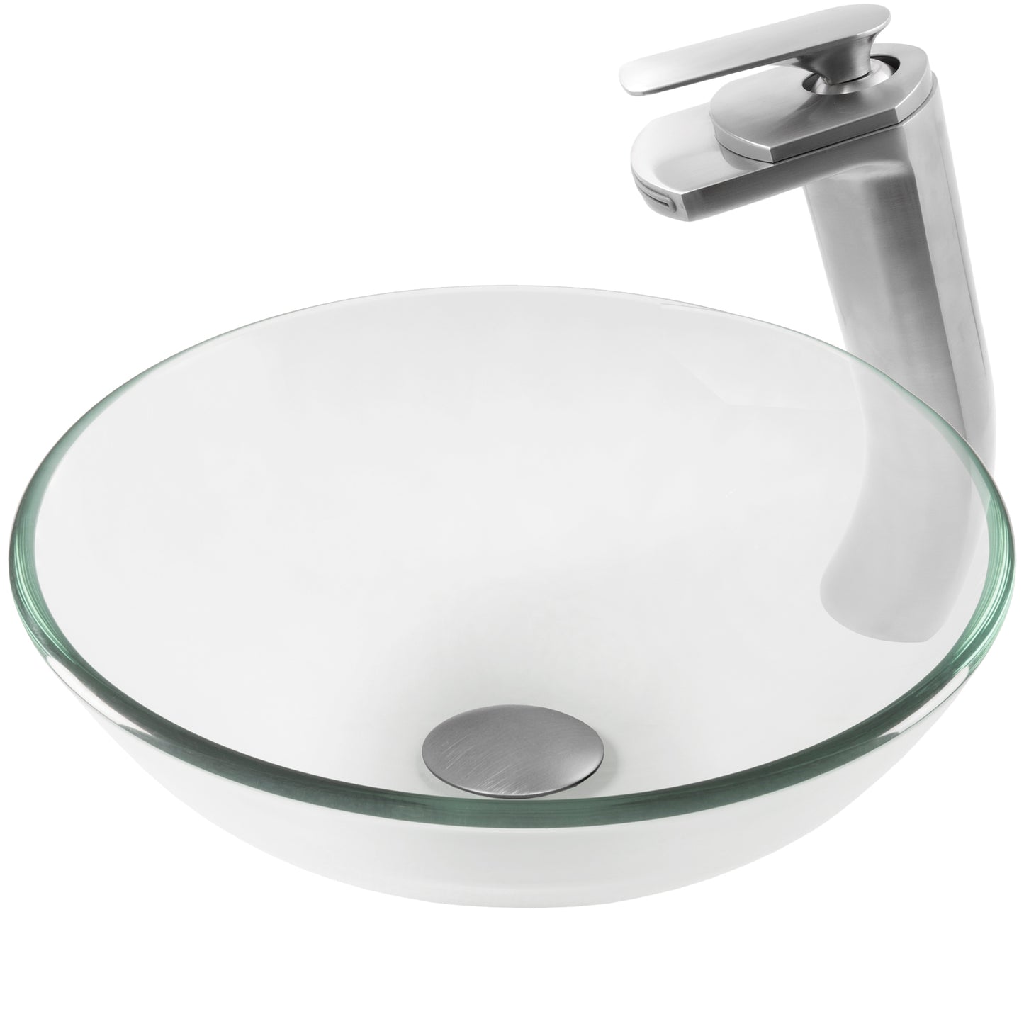 glass vessel sink and faucet set