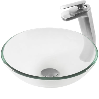 glass vessel sink and faucet set