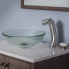 Round Clear Glass Vessel Bathroom Sink Combo NSFC-8048057BN