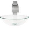 clear glass vessel sink and faucet set