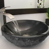 black granite vessel sink with Eclipse faucet set