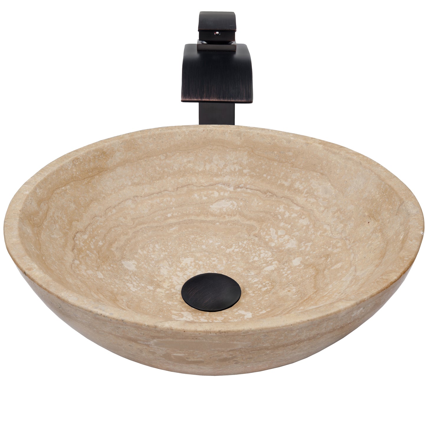 Beige travertine natural stone faucet set