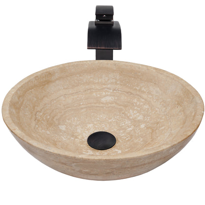 Beige travertine natural stone faucet set