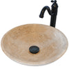travertine vessel sink with faucet set