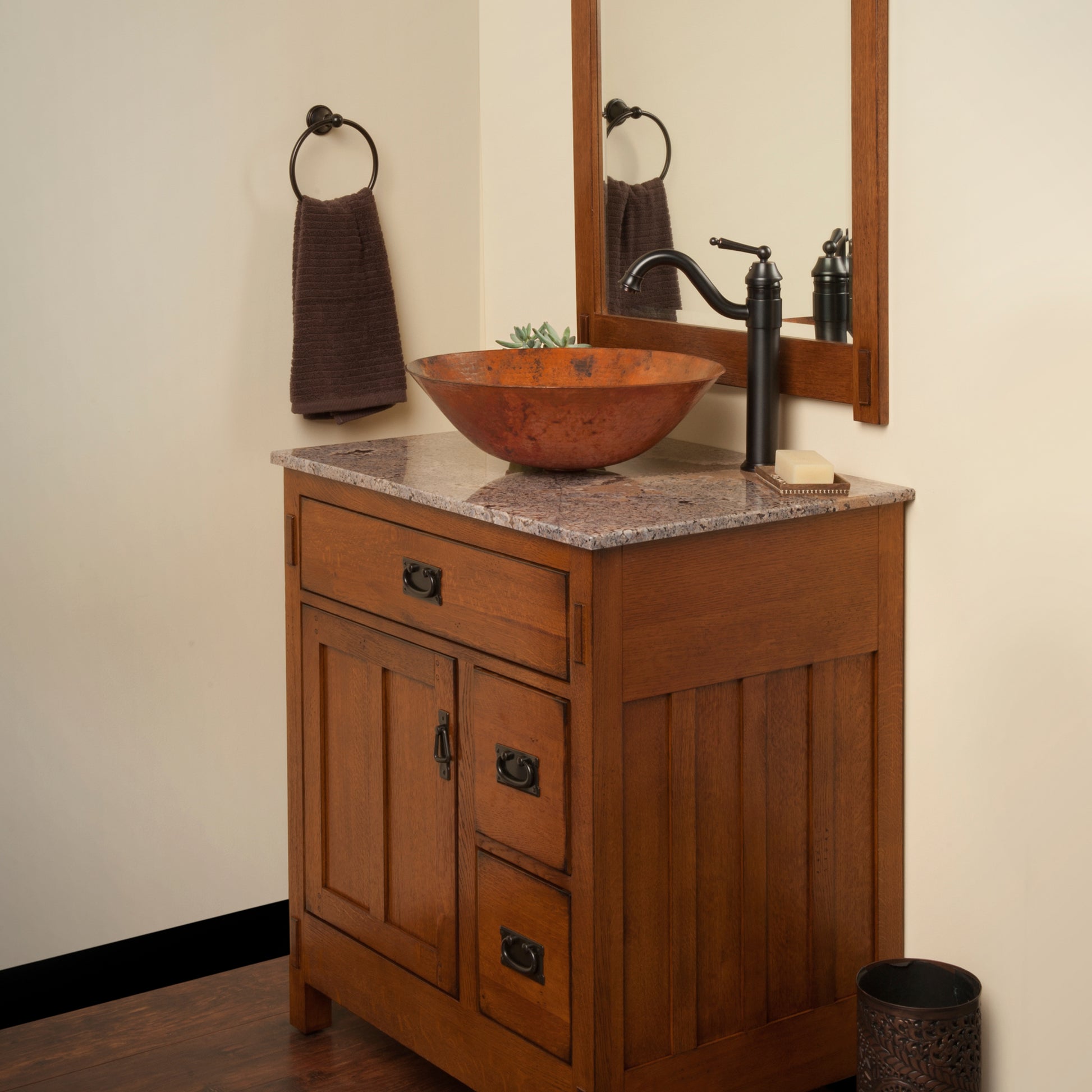 Copper Vessel Bath Sink Set lifestyle