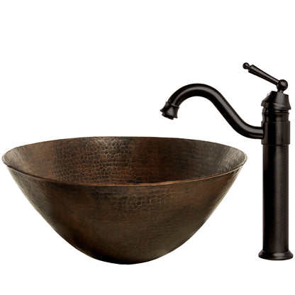 oval copper vessel bath sink combo set
