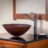 oval copper vessel bath sink combo set