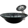 Artsy Hand Painted Textured Glass Bath Sink Combo Series NSFC-G19012001