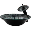 Artsy Hand Painted Textured Glass Bath Sink Combo NSFC-G19012001