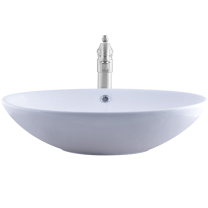 Glossy White Oval Porcelain Sink Set