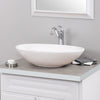 Glossy White Oval Porcelain Sink Set lifestyle