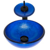 Mini 12" Blue Foiled Glass Vessel Sink Combo Series NSFC-S132-1217003