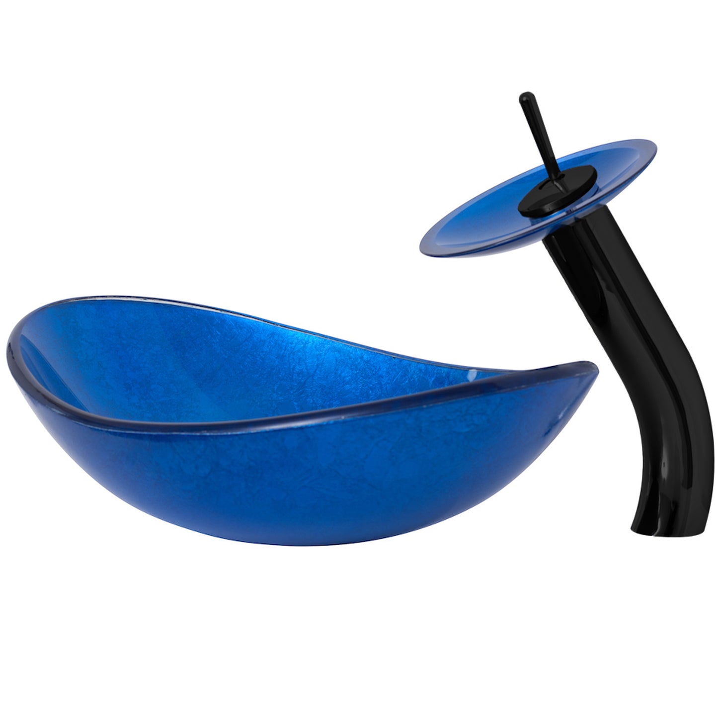 Slipper Blue Foiled Glass Bathroom Sink Combo Series NSFC-S1328031001