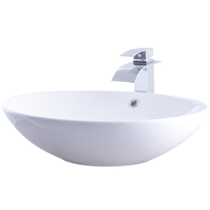 Oval Porcelain Sink Set with faucet and drain