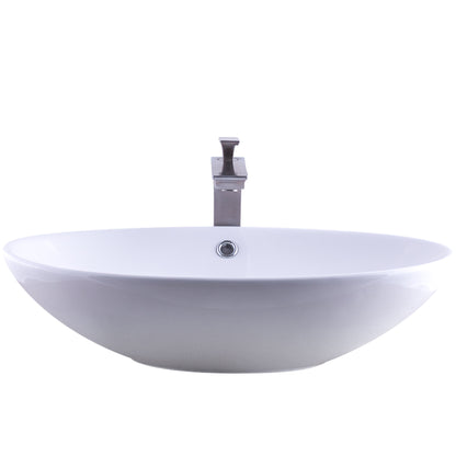 Oval Porcelain Sink Set with faucet and drain