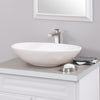 Oval Porcelain Sink Set with faucet and drain lifestyle