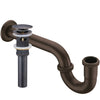 Solid Brass Pop-Up Drain with Overflow U-Shaped P-Trap, PUD-O-TRAP series