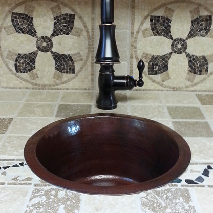 Round Hammered Copper Bar Sink lifestyle