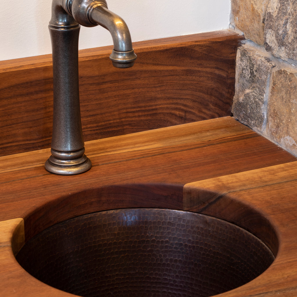 Round Hammered Copper Bar Sink, TCB-001AN – Novatto