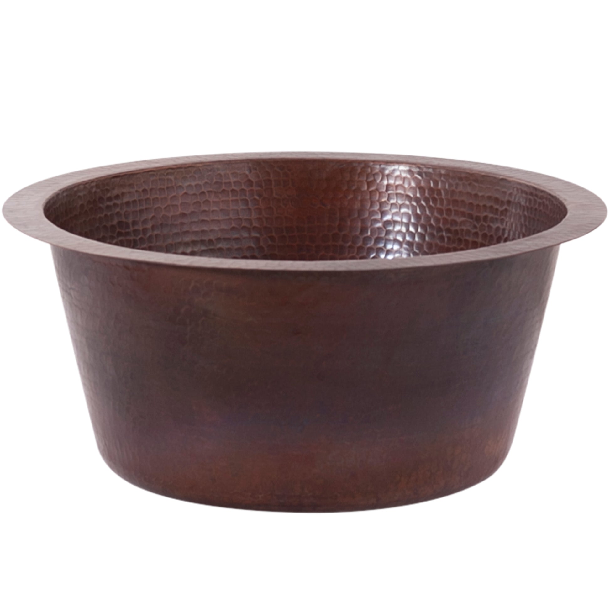 Round Hammered Copper Bar Sink