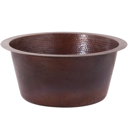 Round Hammered Copper Bar Sink