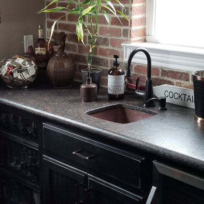 Square Hammered Copper Bar Sink lifestyle