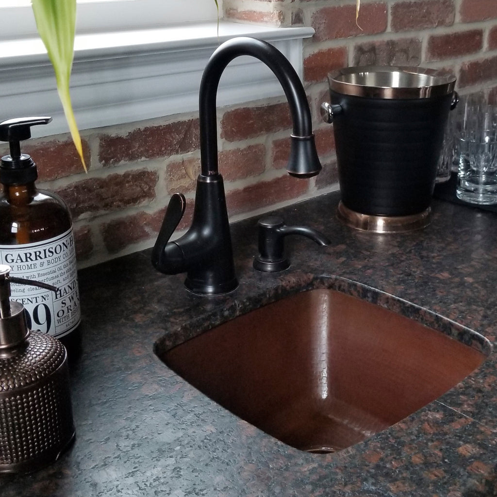 Square Hammered Copper Bar Sink, TCB-003AN – Novatto