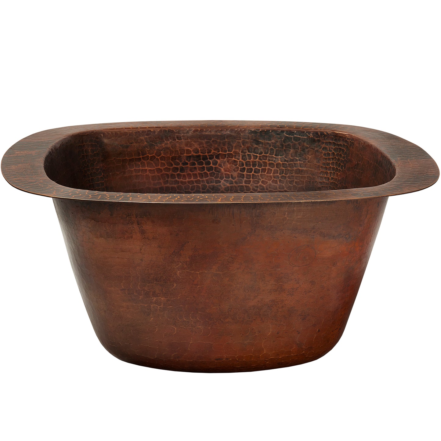 Square Hammered Copper Bar Sink