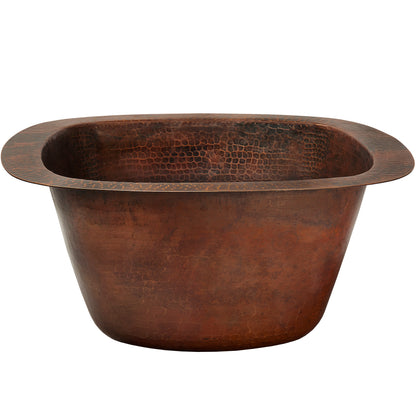 Square Hammered Copper Bar Sink
