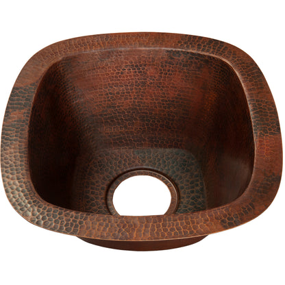 Square Hammered Copper Bar Sink