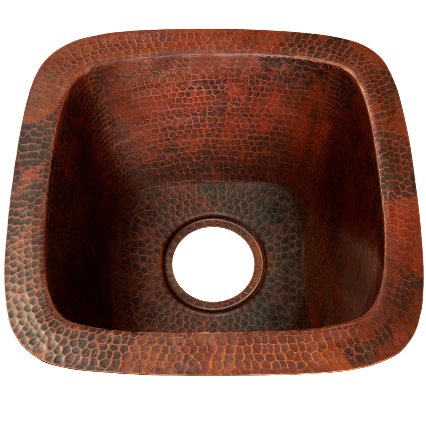 Square Hammered Copper Bar Sink, TCB-003AN