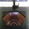 Hexagon Hammered Copper Bar Sink, TCB-004AN