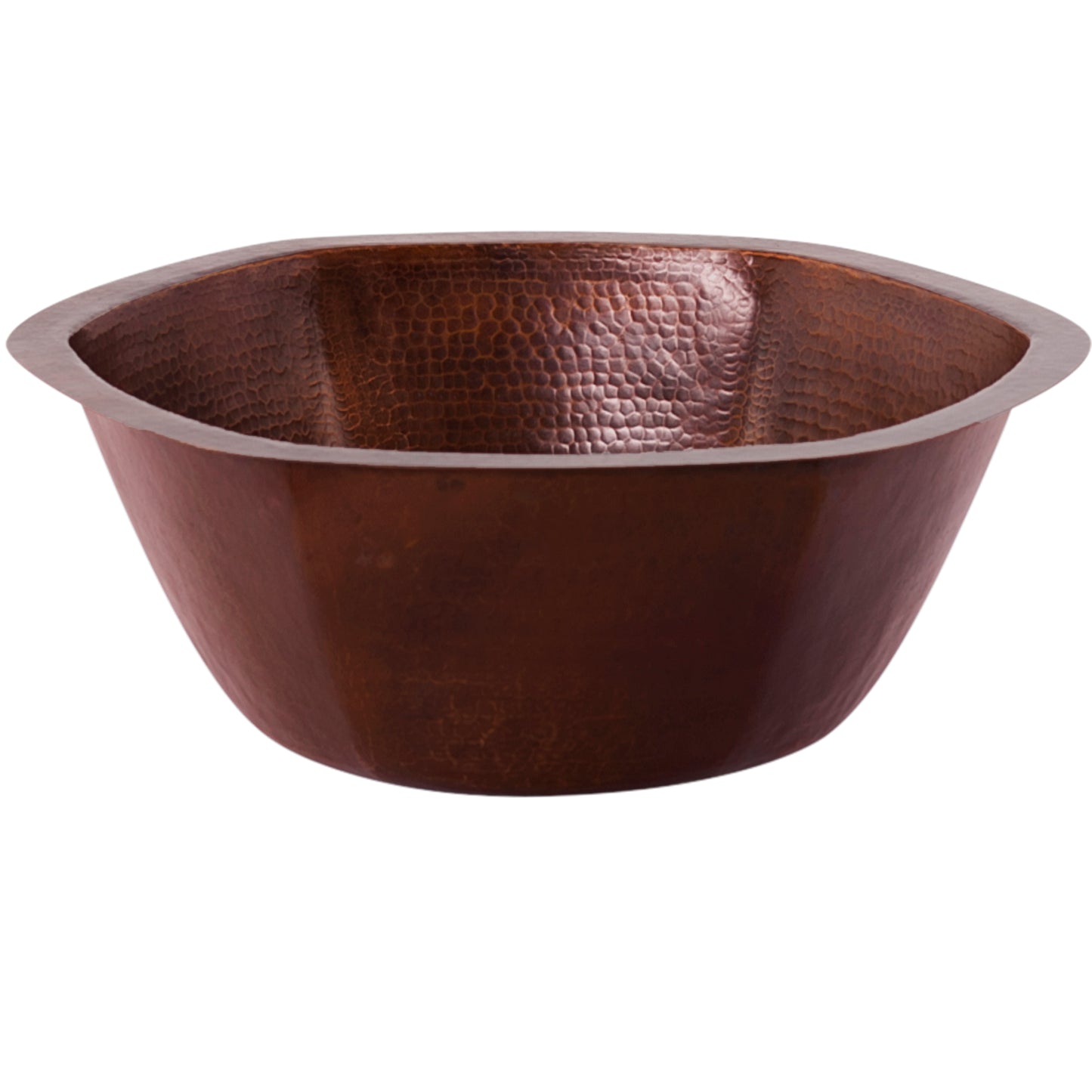 Hexagon Hammered Copper Bar Sink, TCB-004AN