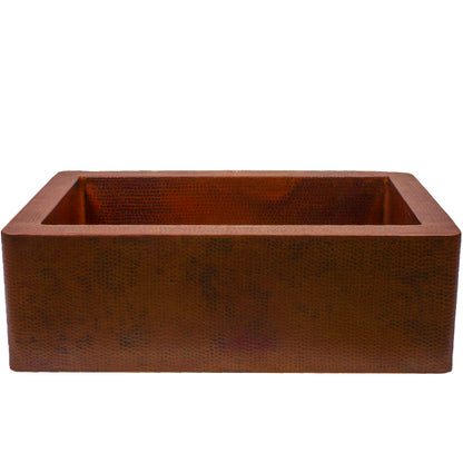 hand hammered copper farmhouse kitchen sink