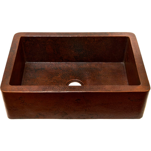 hand hammered copper farmhouse kitchen sink