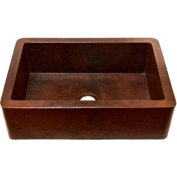 hand hammered copper farmhouse kitchen sink