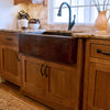hand hammered copper farmhouse kitchen sink lifestyle