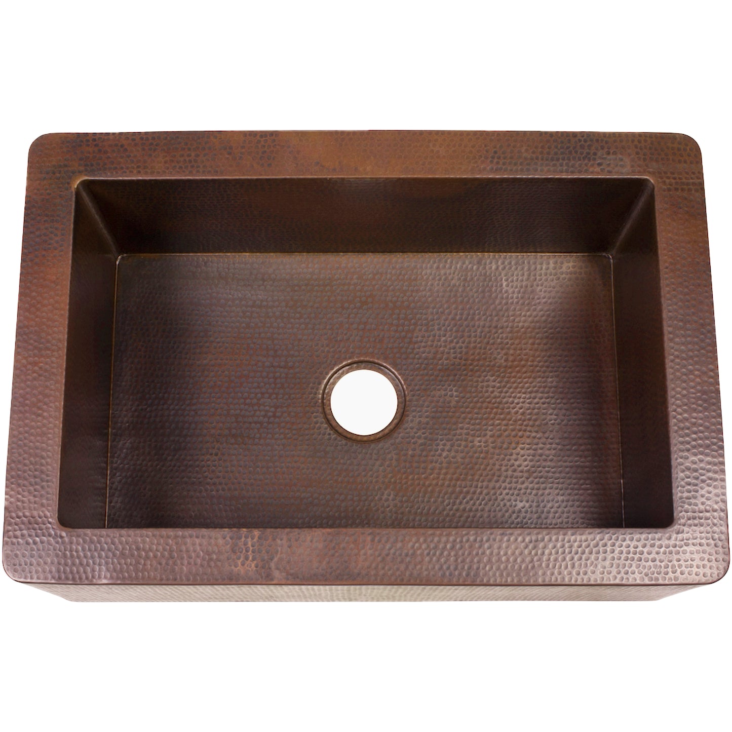 hand hammered copper farmhouse kitchen sink