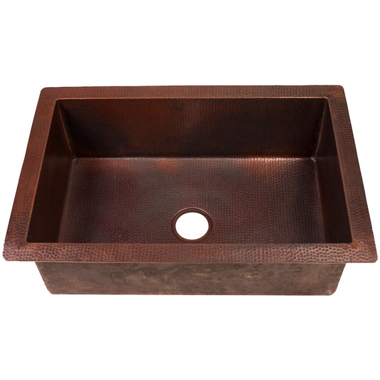 Single Bowl Undermount Copper Kitchen Sink