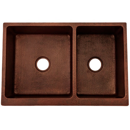Farmhouse 60/40 Copper Kitchen Sink, TCK-005AN