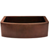 Curved Front Copper Kitchen Sink, TCK-008AN
