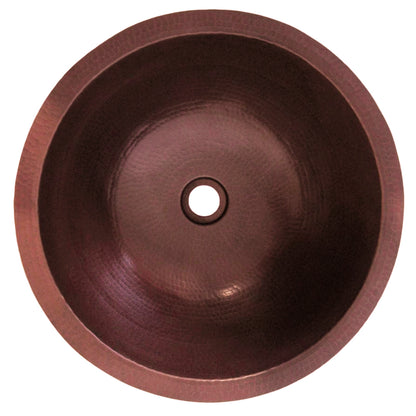 Round Copper Undermount Bath Sink in Antique TCU-001AN