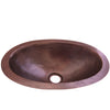 small oval undermount copper sink